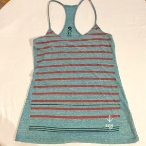 Roxy nautical striped racerback tank top
